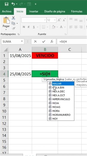 14K views · 192 reactions | ¿Vencido o Activo?  Fórmula mágica en Excel con SI + HOY. #excel #shorts | Kevin Ramirez | Facebook