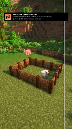 Remodeled Fence and Gates: Best Fence Vanilla Minecraft Texture Pack #minecraft #texturepack #mc