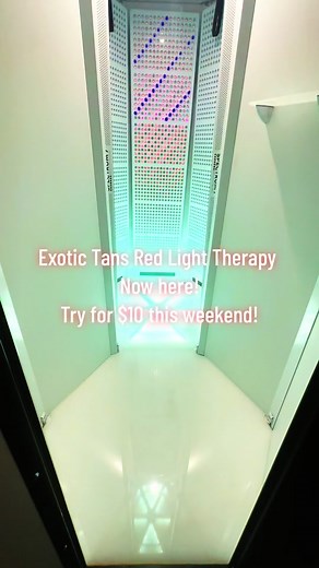 The strongest Red Light Therapy on the market! #exotictans #redlightchallenge #cocoonfitnesspod #wellness #weightloss #gym #planetfitness