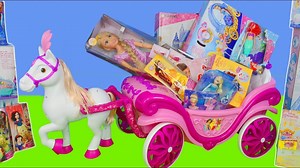 Disney Princess Carriage Toy Dolls - Rapunzel, Frozen Elsa, Cinderella, Ariel & Belle Doll for Kids | ABC Toon TV