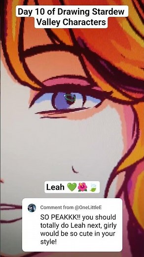 Drawing Leah---Stardew Valley #stardewvalley #videogameart #redraw #gaming #digitalart #prettygirl