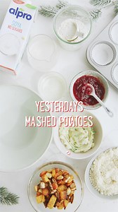 1K views · 6 comments | Message to all the Christmas leftovers – you shall not go to waste! 陵  Alpro Soya Bubble and Squeak Muffins. Recipe: Cranberry compote 1 x cup of yesterday’s Mashed Potatoes 1 x cup of leftover Vegetables 1 x cup of flour 120ml Alpro Soy Drink Add herbs of your choice Bake in cupcake cases for 20 minutes at 200C and enjoy! | Alpro | Facebook