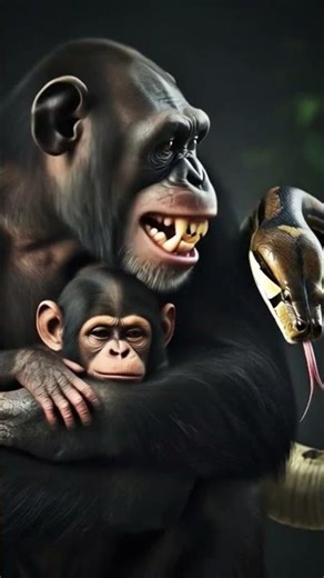 python vs chimpanzee #chimpanzee #python #animals