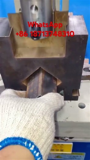 Single station hydraulic semi-automatic feeding square tube punching machine, manufactured in China.