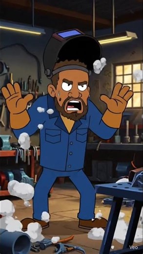 OMG 😰 #electrical #welder #afraid #viral #shorts #weld #ai #animation #cartoon #machine