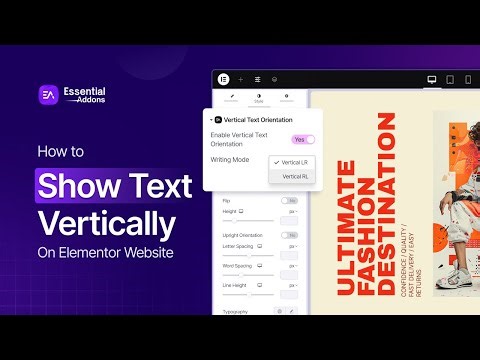 How to Show Text Vertically on Elementor Website?