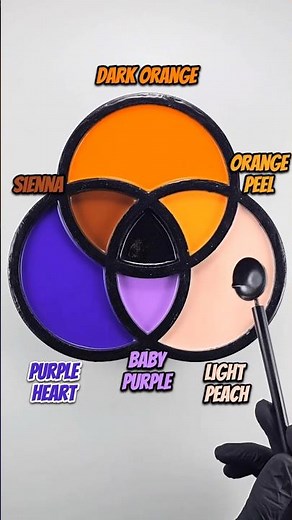 🍑Light Peach + 🍊Dark Orange + 💜Purple Heart - Sunset Meets Royal Depth