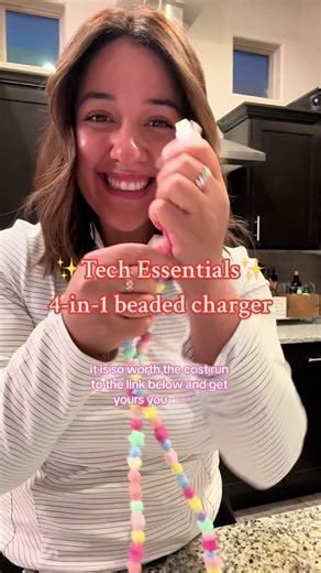 Who needs boring cords when your charger is this cute? 💕 A 4-in-1 beaded charger = style   function in one. 🔋✨ #beadedcharger #tiktokmademebuyit #everydayessentials #techtok #4in1charger