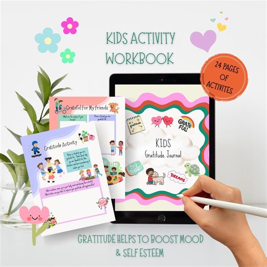 Kids Gratitude Journal | Daily Mindfulness Activity Book (PDF Download) - Etsy