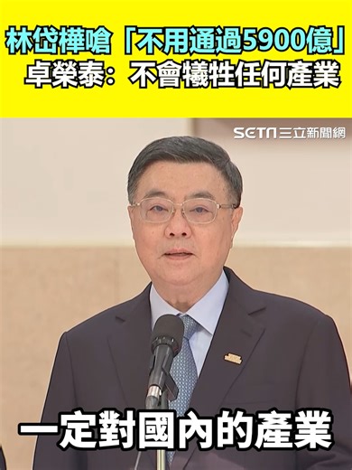 5K views · 82 reactions | #肉桂捲：卓榮泰質詢前受訪 ▌林岱樺嗆「不用通過5900億」卓榮泰：不會犧牲任何產業 ▌YT:https://youtu.be/KtbP8ePz3nQ | 三立iNEWS | Facebook