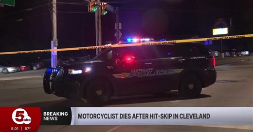 Motorcyclist dies after hit-skip in Cleveland