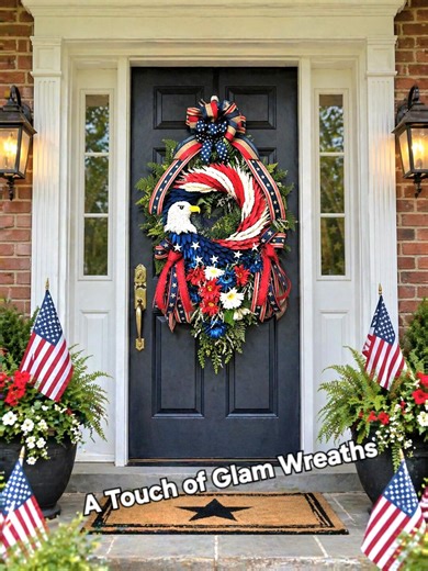 Patriotic American Eagle Wreath Memorial Day 4th of July Labor Day Veterans Day - Etsy