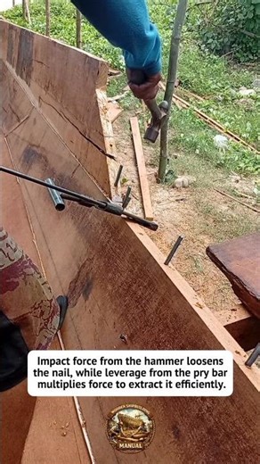 Fast Nail Removal with Manual Pry Bar Hammer Tool #carpentry #handtools #construction