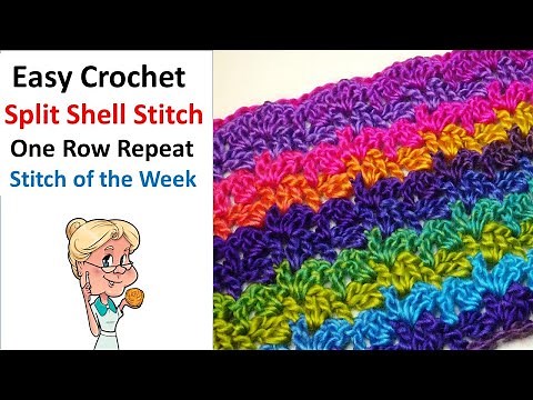 QUICK and EASY CROCHET STITCH - Split Shell Stitch - One Row Repeat - Stitch of the Week
