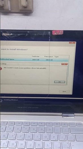 How to fix we couldn't create a new partition or locate an error fix #laptoprepair#viralshort #viral