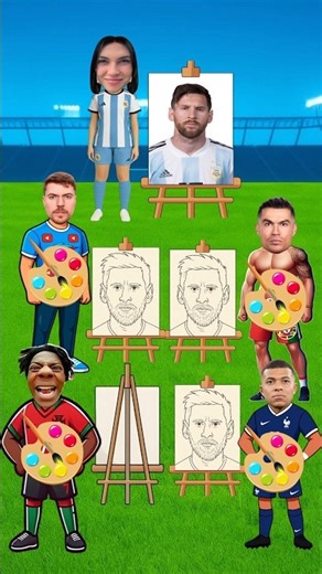 🎨 Who Draws Messi BEST?! 😱 Ronaldo 🐐 vs Mbappé ⚡ vs MrBeast 💰 vs Speed 😂 | #cr7 #soccer