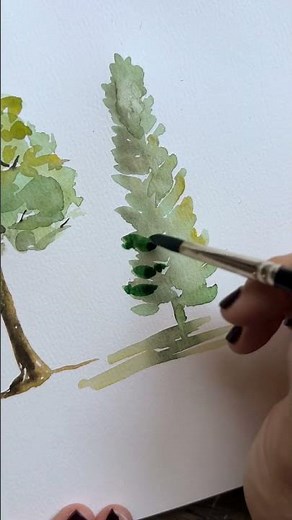 How to paint three easy loose watercolor trees