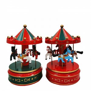[Hot Item] Christmas Carousel Music Bell Clockwork Music Box Children's Toy Ornament
