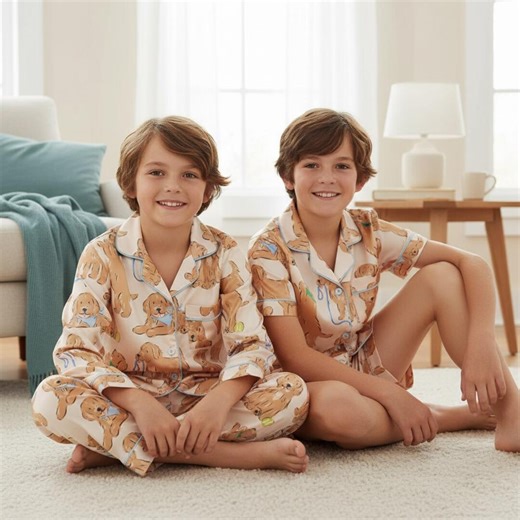 Kids Puppy Pajamas Set Dog Print Sleepwear, Cute Dog PJ Set for Boys Girls Toddler Soft Cotton Nightwear Gift - Etsy