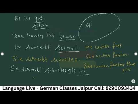 A1 - A2 Use of zu+Adjektive und Komparation/Comparative Degree in German Grammar