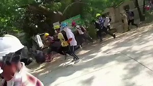 Myanmar security forces raid striking rail workers