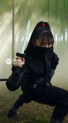 Japanese female ninja training scene🥷#ninja #katanashorts #shorts #aivideo
