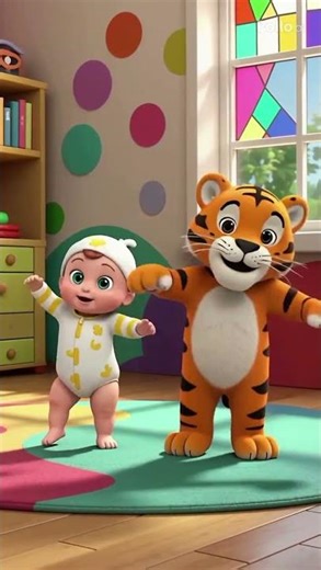Baby & Tiger Funny Dance 😂🔥 | Cutest Dance Duo