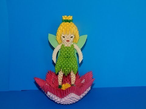 3D Origami Tinker Bell Fairy tutorial part1 | DIY paper Tinker Bell Fairy