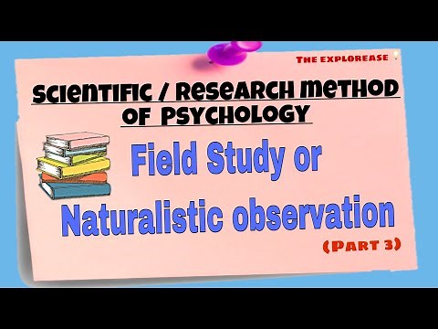 What is field study in psychology | Participant vs Non Participant | naturalistic observation