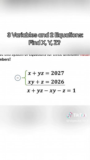 Math Puzzle: 3 Variables, 2 Equations (Natural Numbers)