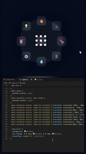 This is not a normal menu 👀🔥Click → BOOM 💥 Pro animation #webdevelopment #frontend #javascript #uiux