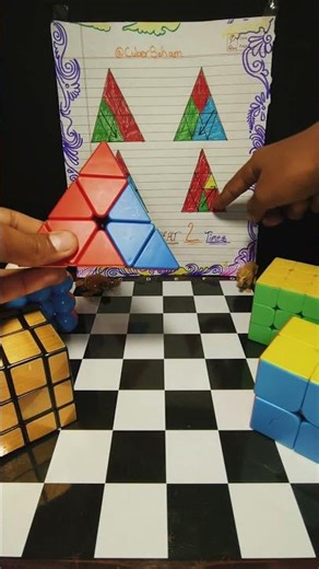 Pyramid cube magic tricks with formula 🤫🔥 #shorts #rubikscube #shortsvideo #youtubeshorts #viral