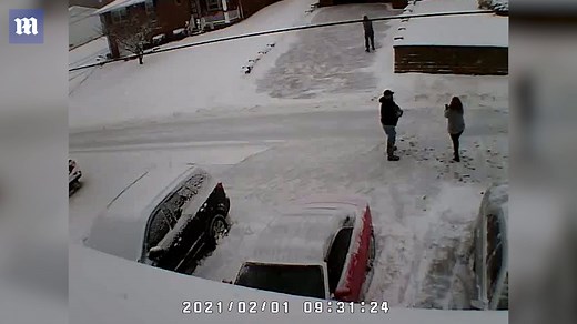 Shocking moment man shoots dead his two neighbors in snow row
