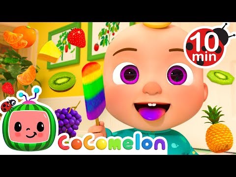 Rainbow Color Popsicles Song - JJ's Purple Tongue! | CoComelon 🍉 | Nursery Rhymes For Kids