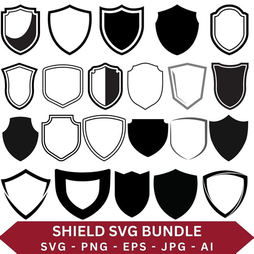 Shield SVG Bundle, Vector Cut Files, Badge Clipart (digital Download) - Etsy