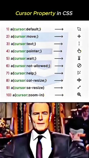 Code.hub on Instagram: "CSS Cursor Property. Save & follow for more. . . . #coding #programming #css #development #softwaredevleoper #python #java #code #software #developer #javacode #programmer #javascript #bca"