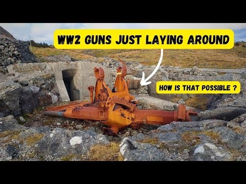 German WW2 guns just laying around. This lost WW2 Island is totally awesome !