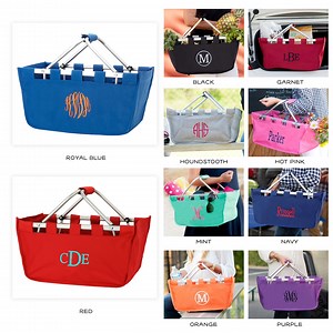 Monogrammed Market Tote: Personalized Reusable Shopping Basket - Etsy