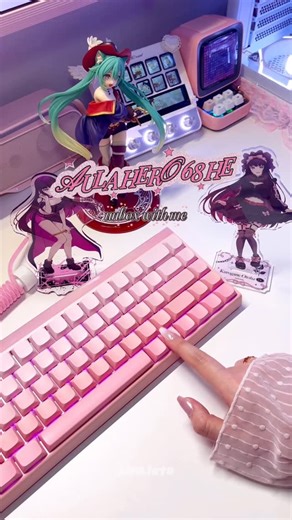 Kira ⋆𐙚｡ on Instagram: "(Ad/gifted) Happy weekend angels! ‎‎^･·̫･̥ฅ♡ ·˚ Just unboxed the AULA Hero 68 HE, compact but powerful, and such a joy to use ⋆. 𐙚 ˚ This 68-key layout gives me extra desk space while still keeping all the essentials right where I need them... With smooth, responsive keys and adjustable actuation points, typing and gaming both feel effortless ‎₍՞◌′ᵕ‵◌₎♡ the clean design, subtle RGB, and solid build make it look right at home in my setup 🤍 If you’re