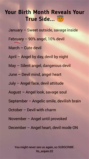 Birth Month = Angel or Devil? 😇😈 Pick Yours! 🫣