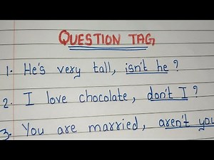 QUESTION TAG EXAMPLES || 10 Examples of QUESTION TAG / English Grammar
