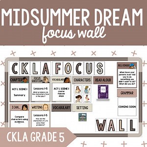 CKLA Grade 5 Unit 7 Midsummer Focus Wall: I Can Statements, Bell Ringers, & More