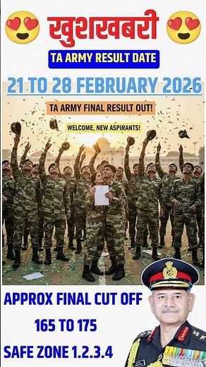 Ta army final result 2026 | Ta army final merit list 2026 | Ta army final cut off 2026 | Ta cut off