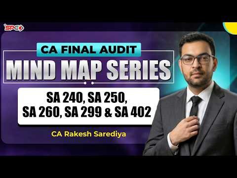 CA Final Audit: SA 240, 250, 260, 299 & 402 Mind Map Revision | CA Rakesh Sarediya