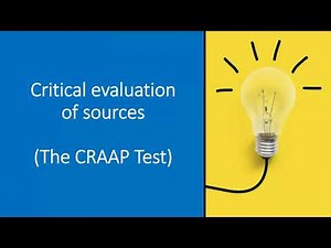 Analysing and evaluating sources - the CRAAP test