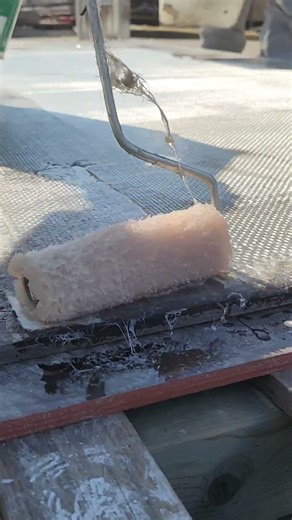 This step laminates FRP to form a flat panel structure. #frp #fiberglass