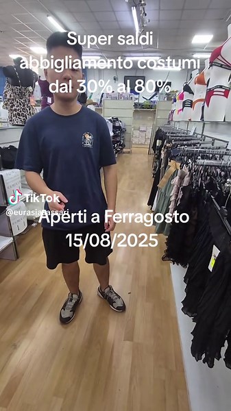 Super saldi abbigliamento,costumi da mare da 30% al 80% siamo aperti a Ferragosto!!!#eurasia #sassari #sald #abbigliamento #supersaldi