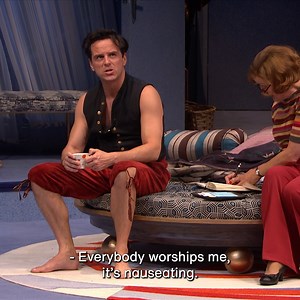 You asked, we've answered! Present Laughter is returning to cinemas with National Theatre Live 🎉 Filmed on our stage in 2019, Present Laughter stars Andrew Scott, Indira Varma and Sophie Thompson, and will be returning to cinemas worldwide from 18 July. Find out more at: presentlaughter.ntlive.com | The Old Vic Theatre