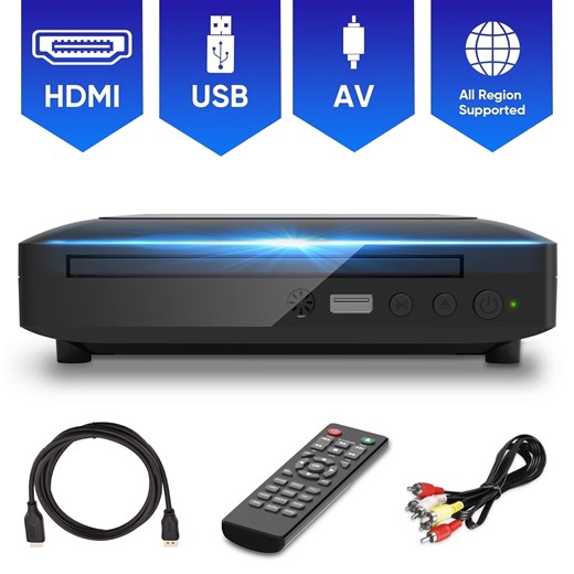 GCZ Mini HDMI DVD Player for TV, CD Player for Home with USB Input and AV Coaxial Output, Include Remote Control - Walmart.com