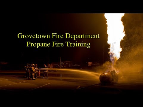 Firefighters Working Propane Fire Exercise